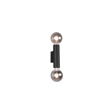 Vannes Applique Cilindro Biemissione Nero  H. 18Cm Trio Nero