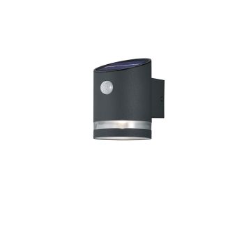 Salta Applique Led Da Esterno Solare Ricaricabile Acciaio Satinato Con Sensore Di Movimento Ip44 H.12,7Cm Trio Grigio 30%