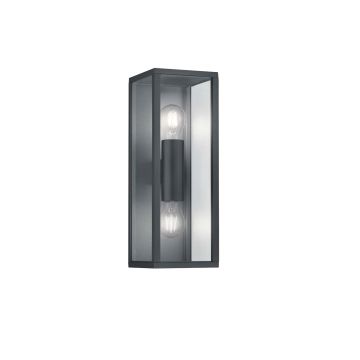 Garonne Applique Da Esterno Doppia Lampadina Fusione Di Alluminio Antracite E Vetro Trasparente Ip44 H.40Cm Trio Antracite