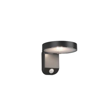 Posadas Applique Led Da Esterno Solare Ricaricabile Antracite Con Sensore Di Movimento Ip44 P.18,3Cm Trio Nero
