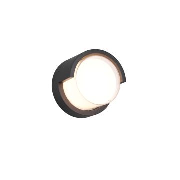 Puno Applique Led Da Esterno Quadtrata Metallo Nero Diffusore Bianco Ip44 D. 15Cm Trio Nero