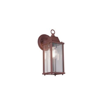 Olona Applique Da Esterno Down Fusione Di Alluminio Verniciata Effetto Ruggine Con Diffusore Vetro Trasparente Ip44 H.30Cm Trio 