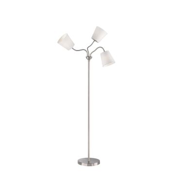 Windu Piantana Metallo Con 3 Diffusori Con Paralume Bianco Flessibili H. 140Cm Trio Grigio cenere