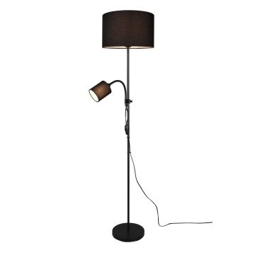 Owen Piantana Metallo Nero Con Lampada Lettura E 2 Paralumi Con Accensioni Separate D. 36Cm Altezza 160Cm Trio Nero
