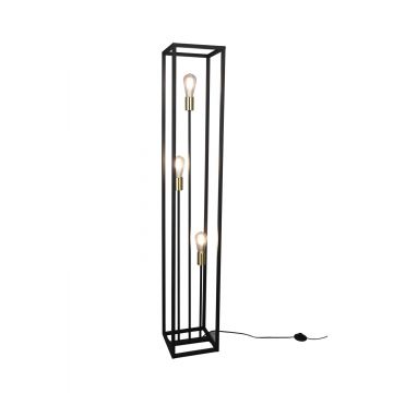 Vito Piantana Nera Ed Ottone Anticato 3 Luci H. 152Cm Trio Nero