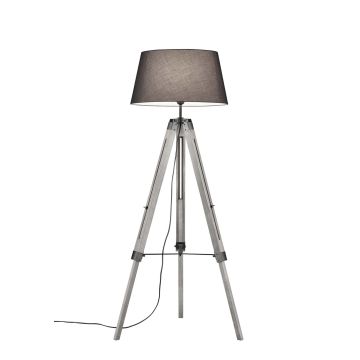 Tripod Piantana 3 Piedi In Legno Con Paralume Grigio H. 143Cm Trio Grigio 30%