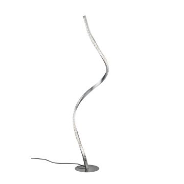 Rubin Piantana Led Alluminio Satinato Effetto Cristallo Con Telecomando Luce Bianca Dimmerabile + Rgb  H.116Cm Trio Gainsboro