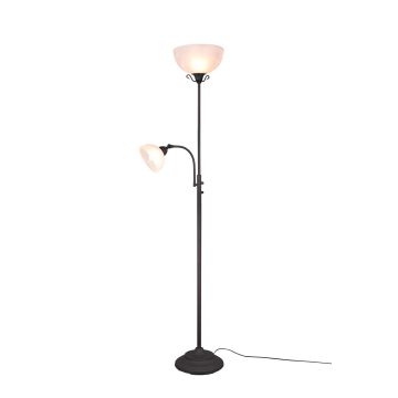 Country Piantana Con Lampada Lettura Antic Curva+Ve H Cm185 Trio Mogano