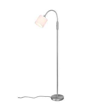Tommy Piantana Acciaio Satinato Flessibile Con Paralume Bianco H.130Cm Trio Grigio cenere