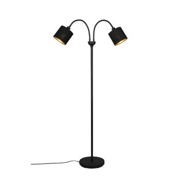 Tommy Piantana Nera Flessibile Con 2 Paralumi Nero E Oro Con Accensioni Separate H.130Cm Trio Nero