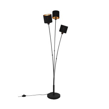Tommy Piantana Nera Con 3 Paralumi Nero E Oro H.150Cm Trio Nero