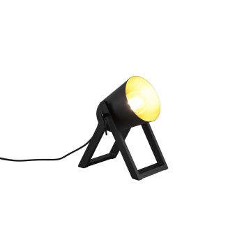 Marc Lampada Da Tavolo Con Piedi Di Legno Diffusore Metallo Nero E Oro H. 21Cm Trio 