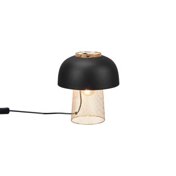 Punch Lampada Da Tavolo In Metallo Nero E Oro H. 28Cm Trio Nero