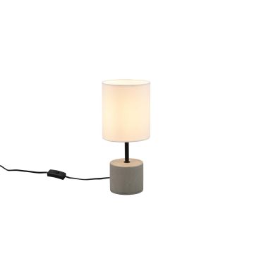 Ben Lampada Da Tavolo Base Cemento Grigio Con Paralume Bianco H. 35Cm Trio Grigio 30%