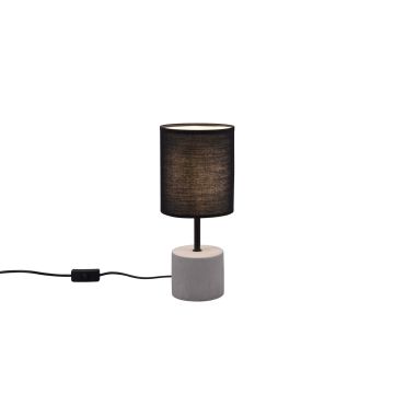 Ben Lampada Da Tavolo Base Cemento Grigio Con Paralume Nero H. 35Cm Trio Grigio 30%
