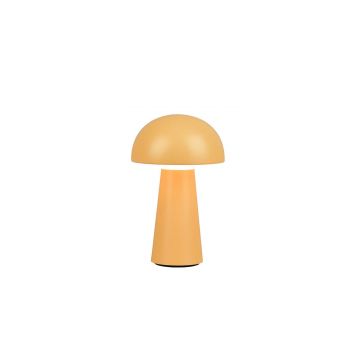 Lennon Lampada Led Da Appoggio Da Esterno Ricaricabile Con Usb Con Accensione Touch 4 Intensita' Giallo Brillante H. 21,5Cm Ip44 Trio Giallo