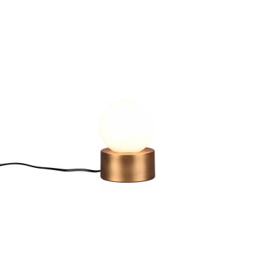 Countess Lampada Da Tavolo Base In Metallo Ottone Anticato Con Vetro Bianco Accensione Touch H. 17Cm Trio Ottone antico