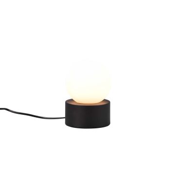 Countess Lampada Da Tavolo Base In Metallo Nero Con Vetro Bianco Accensione Touch H. 17Cm Trio Nero