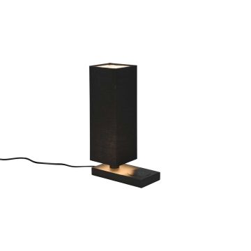 Haley Lampada Da Tavolo Nera Con Paralume Con Base X Ricarica Induttiva Cellulare Con Interruttore Touch H. 35Cm Trio Nero