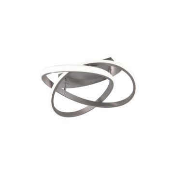 Course Plafoniera Led Spirale Acciaio Satinato Con Regolazione Intensita' Con Interruttore D.45Cm Trio 