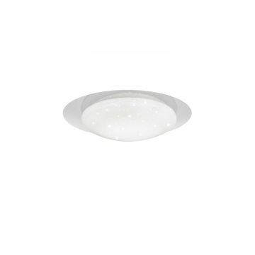 Frodo Plafoniera Led Diffusore Bianco Effetto Stelle Con Bordo Trasparente E Telecomando Multifunzione D.35 Trio 