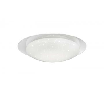 Frodo Plafoniera Led Diffusore Bianco Effetto Stelle Con Bordo Trasparente E Telecomando Multifunzione D.48 Trio 