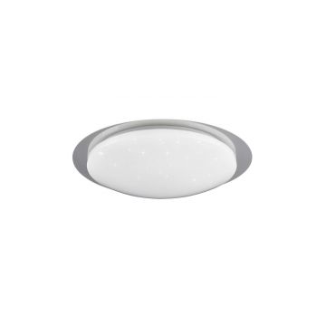 Bilbo Plafoniera Led Diffusore Bianco Effetto Stelle Con Bordo Trasparente Con Rgb Retroilluminato E Telecomando Multifunzione D.48 Trio 