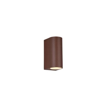 Roya Applique Da Esterno Fusione Alluminio Stondata Ruggine A Biemissione Ip44 H.15Cm Trio Mogano