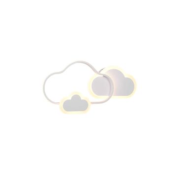 Cloudy Applique Led Nuvola Bianca Rgb E Telecomando Multifunzione L.52Cm Trio Bianco