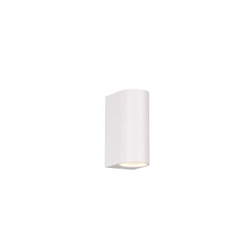 Roya Applique Da Esterno Fusione Alluminio Stondata Bianca A Biemissione Ip44 H.15Cm Trio Bianco
