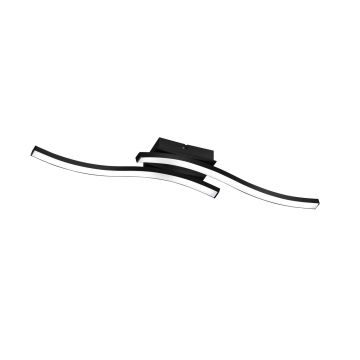 Route Plafoniera Led 2 Bacchette Ondulate Antracite L. 54Cm Trio 
