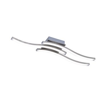 Route Plafoniera Led 3 Bacchette Ondulate Acciaio Satinato L. 54Cm Trio 