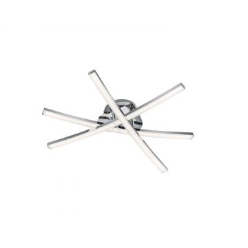 Capella Plafoniera Led 3 Luci Bacchette Con Diffusori Cromati E Satinati D. 50Cm Trio 