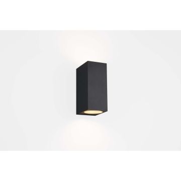Roya Applique Da Esterno Fusione Alluminio Squadrata Antracite A Biemissione Ip44 H.15Cm Trio 