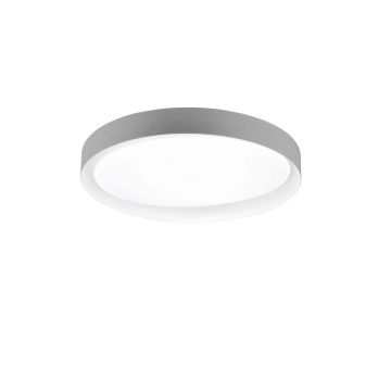 Zeta Plafoniera Led Diffusore Bianco Con Bordo Grigio E Bianco E Telecomando Multifunzione D.48,5 Trio 