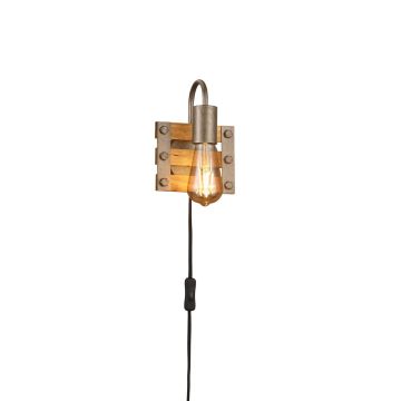 Khan Applique Legno E Metallo Anticato H.20Cm Trio Grigio cenere