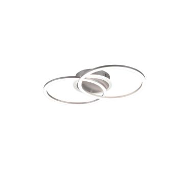 Venida Plafoniera Led Doppio Cerchio Alluminio Con Luce Centrale Regolazione Intensita' Interruttore L.50Cm Trio 