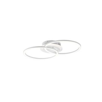 Venida Plafoniera Led Doppio Cerchio Bianco Con Luce Centrale Regolazione Intensita' Interruttore L.58Cm Trio 