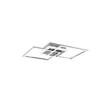 Venida Plafoniera Led Doppio Quadrato Cromato Con Luce Centrale Regolazione Intensita' Interruttore L.58Cm Trio 