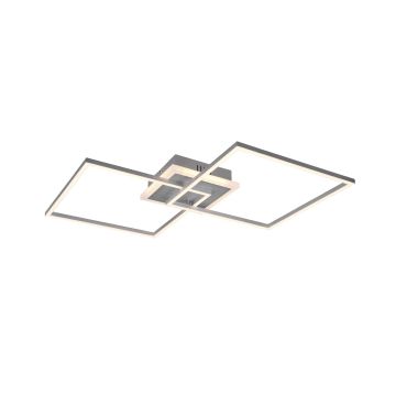 Arribo Plafoniera Led Doppio Quadrato Alluminio Opaco Con Telecomando Multifunzione Anche Rgb L.61Cm Trio 