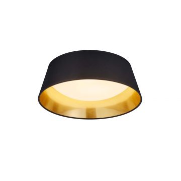 Ponts Plafoniera Led Diffusore Metacrilato Bianco Con Paralume Nero Interno Oro D.34Cm Trio 