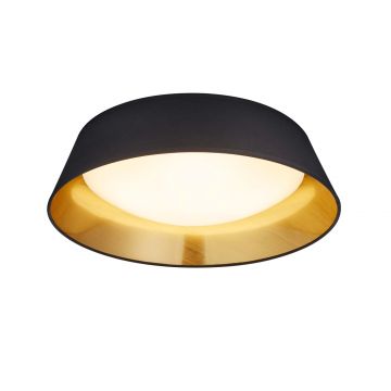 Ponts Plafoniera Led Diffusore Metacrilato Bianco Con Paralume Nero Interno Oro D.45Cm Trio 