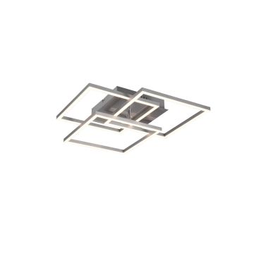 Mobile Plafoniera Led Acciaio Satinato 3 Quadrati Orientabili Con Telecomando Multifunzione L. 41Cm Trio 