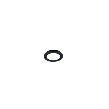 Camillus Plafoniera Led Tonda Metallo Nero Opaco Con Funzione Dimmerabilita' Con Normale Interruttore A Parete Ip44 D. 17Cm Trio 