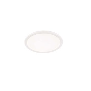Camillus Plafoniera Led Tonda Metallo Bianco Opaco Con Funzione Dimmerabilita' Con Normale Interruttore A Parete Ip44 D. 40Cm Trio 