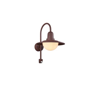 Norman Applique Da Esterno Alluminio Ruggine Con Sensore H. 45Cm Ip44 Trio Mogano