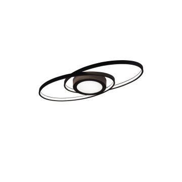 Galaxy Plafoniera Led Doppia Ellisse Antracite Con Luce Centrale E Regolazione Intensita' Con Interruttore L.57Cm Trio 