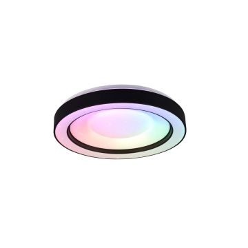 Arco Plafoniera Led Diffusore Bianco Effetto Stelle Con Bordo Cromo Rgb E Telecomando Multifunzione D.41Cm Trio 
