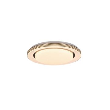Atria Plafoniera Led Bordo Nero Con Telecomando Multifunzione Con Diffusore Effetto Cielo Stellato D.38Cm Trio 