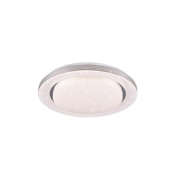 Atria Plafoniera Led Grande Con Telecomando Multifunzione Con Diffusore Effetto Cielo Stellato D.48Cm Trio 